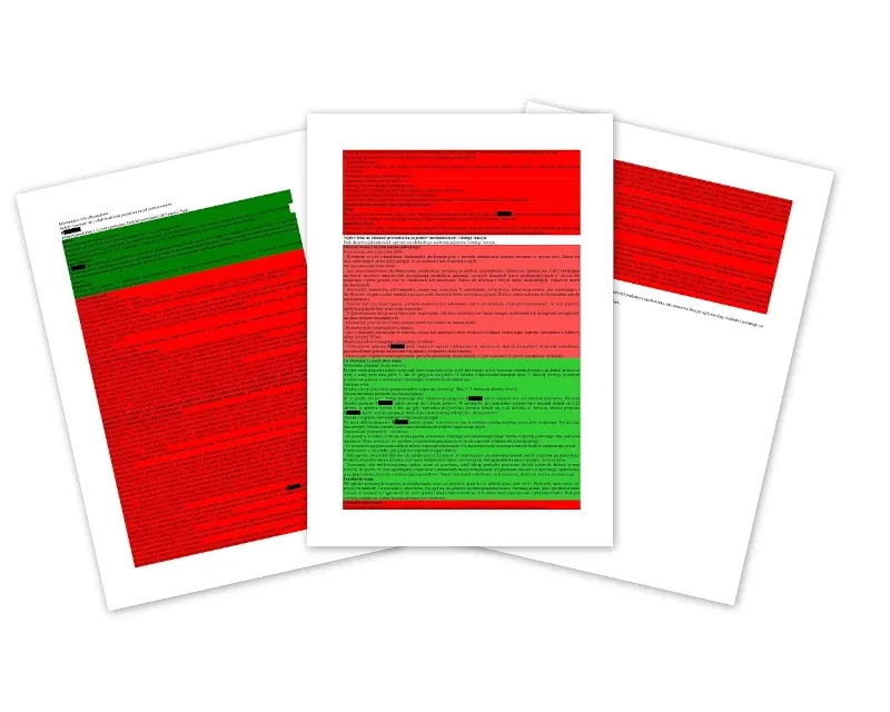 A photo of a contraceptive leaflet with the adverse effects marked in red.