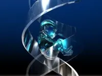 Illustration for a blog post about in vitro fertilization – a glass-like figure of a child.